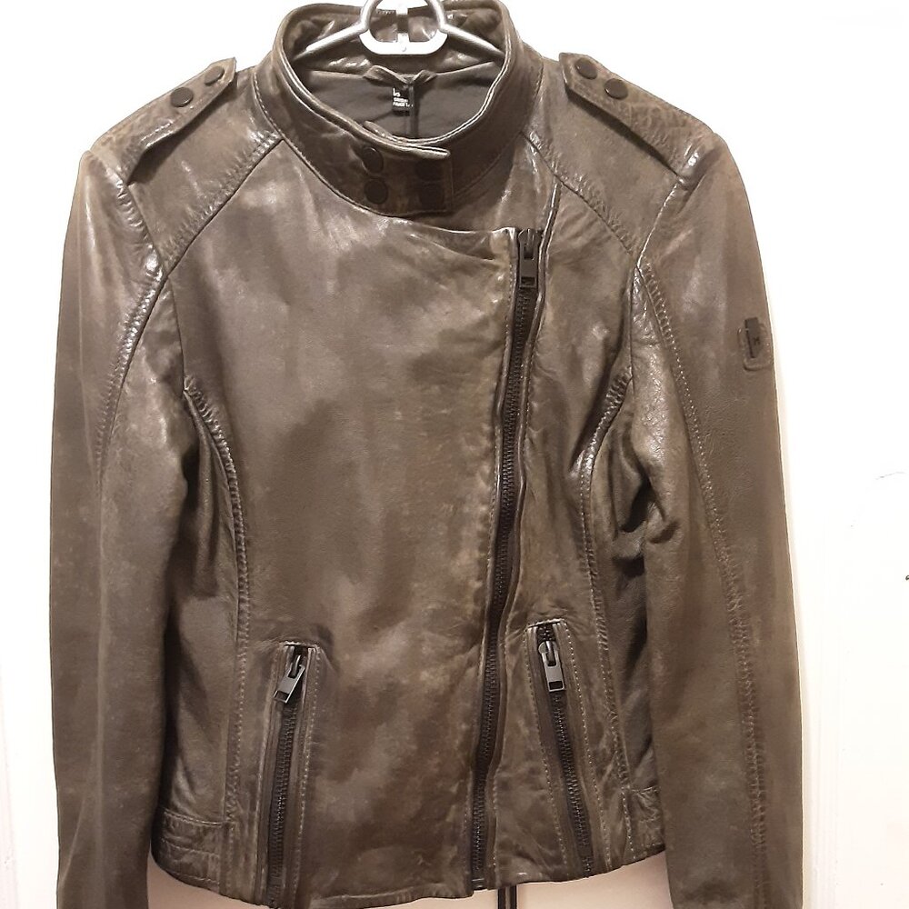 Mauritius Candice Leather Jacket in Anthracite